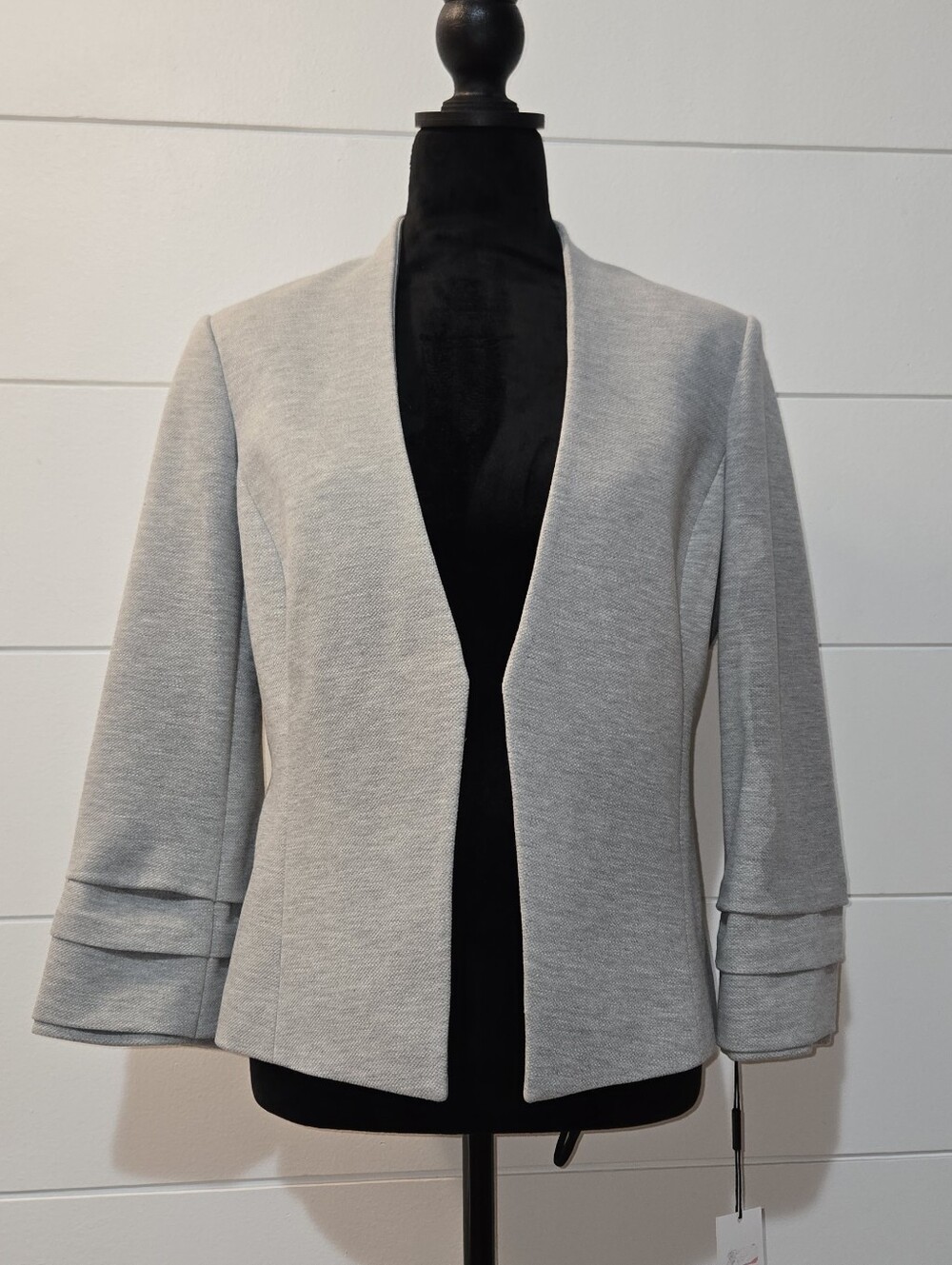 Calvin Klein Light Gray Open-Front Blazer